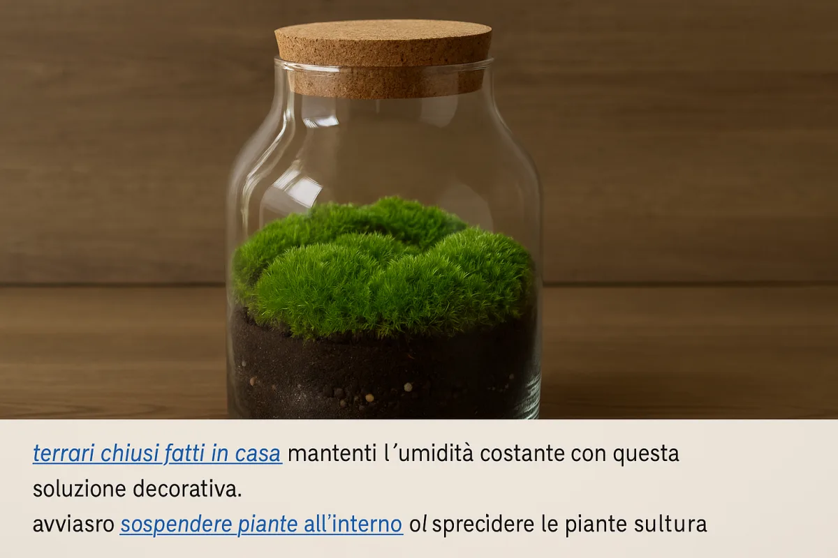 Terrario chiuso con muschio vivo: la specie che regola l'umidità da sola