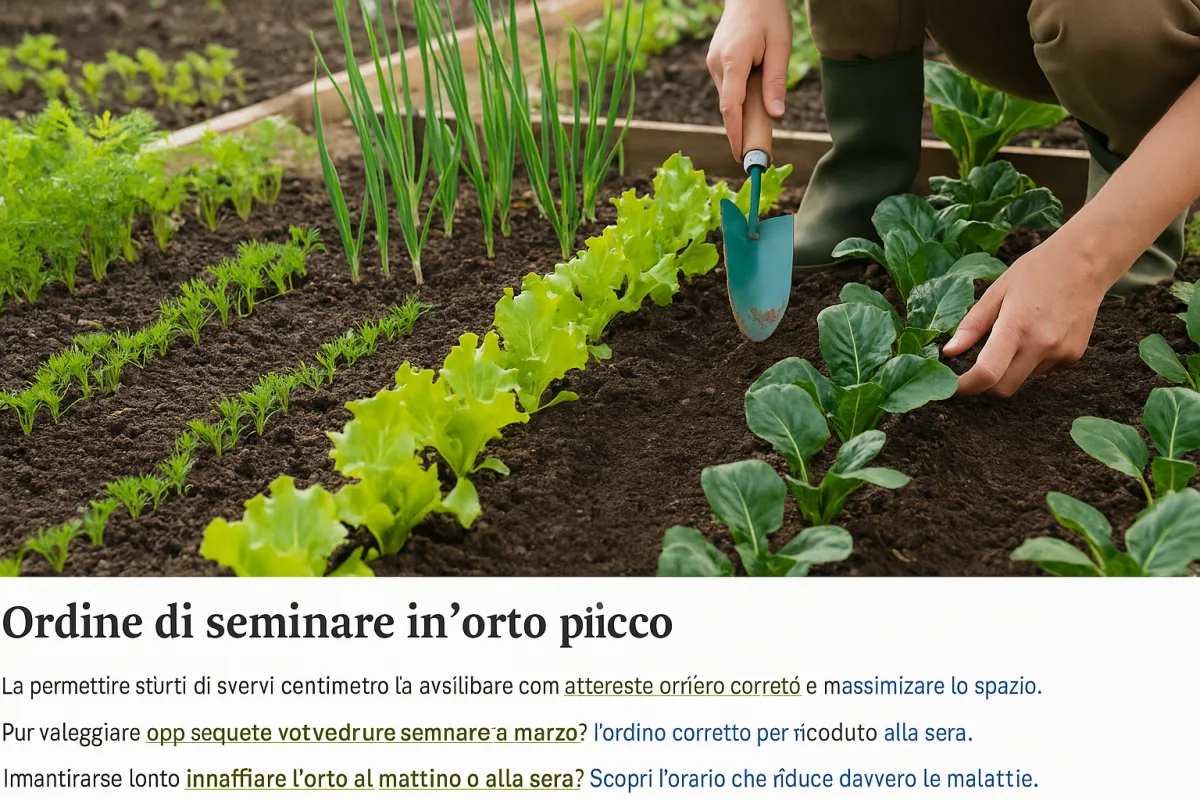 Ordine di semina nell'orto piccolo: come sfruttare ogni centimetro disponibile