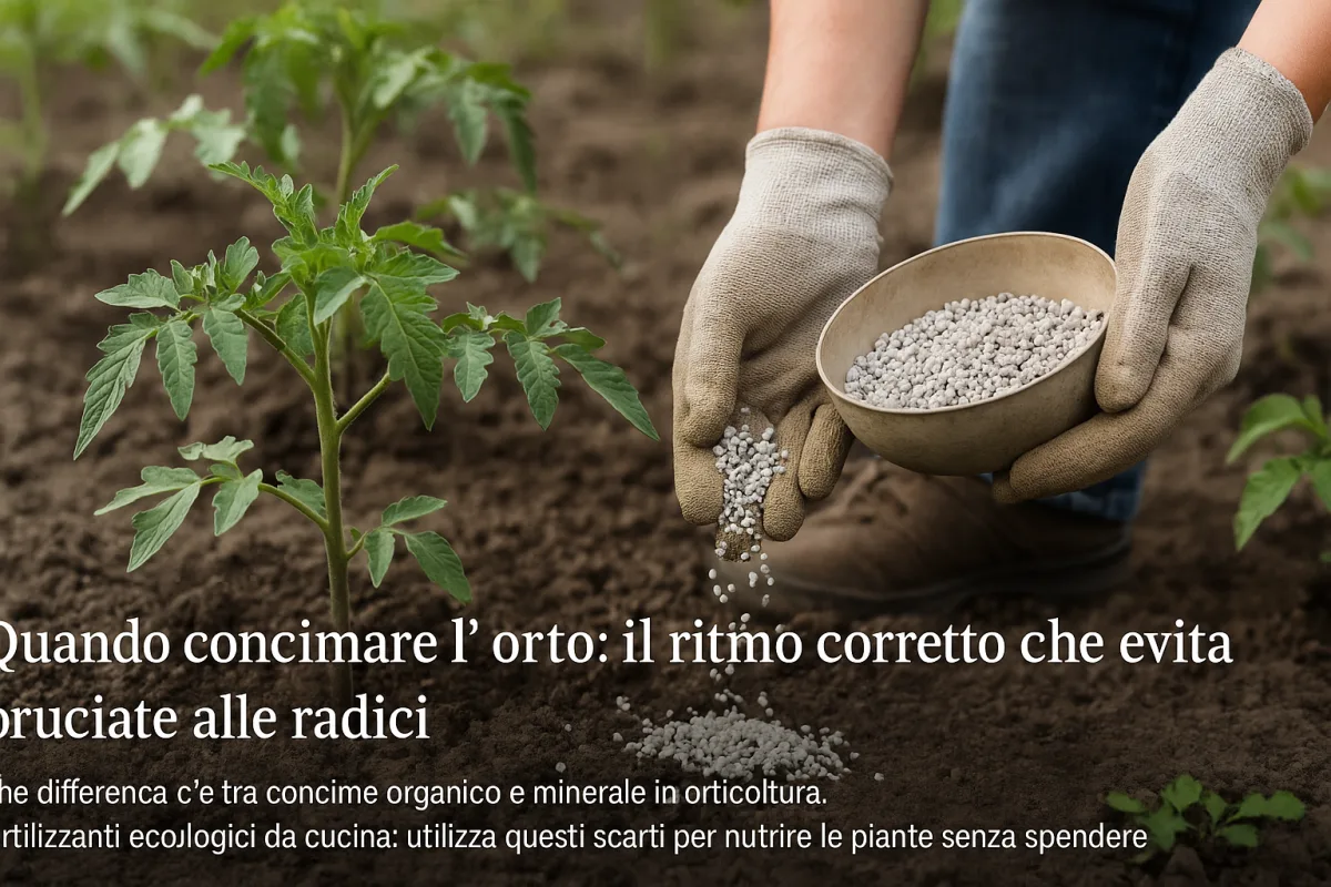 Quando concimare l'orto: il ritmo corretto che evita bruciate alle radici