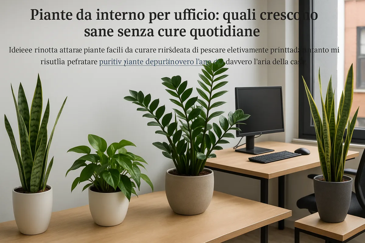 Piante da interno per ufficio: quali crescono sane senza cure quotidiane