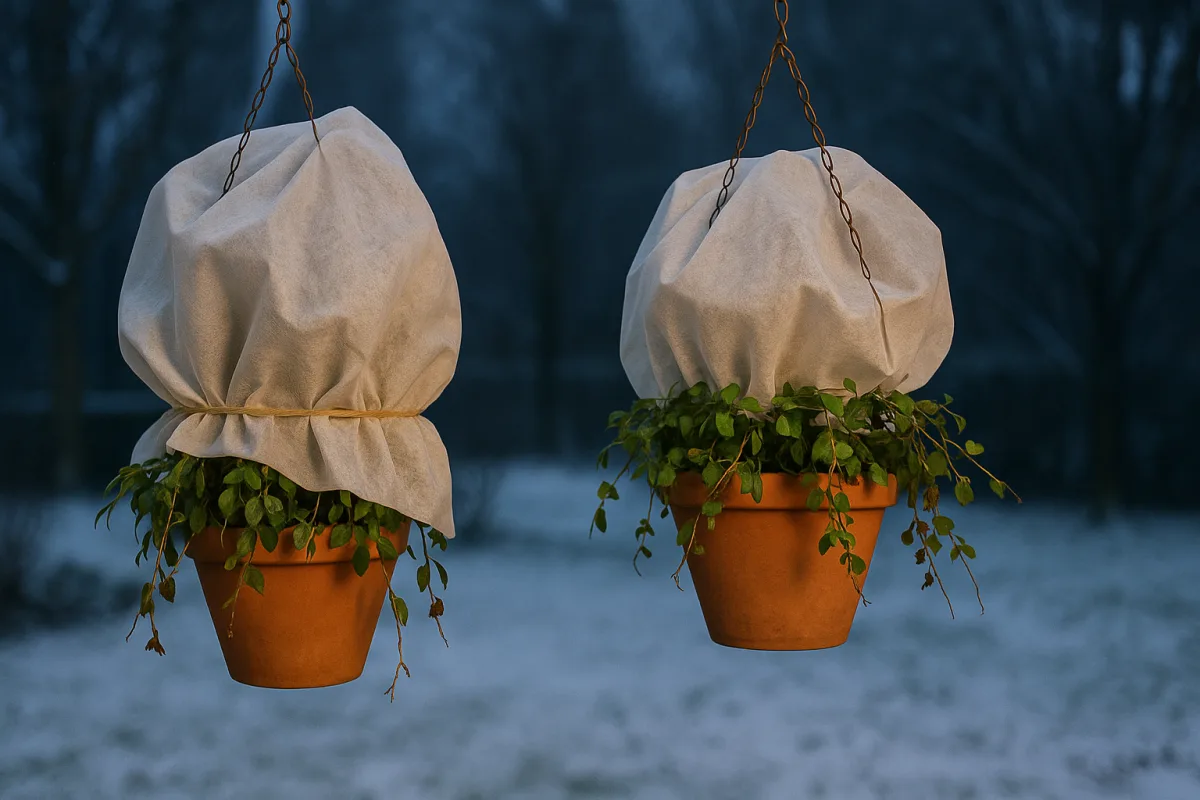Vasi pensili in inverno: come proteggere le piante sospese dal gelo notturno