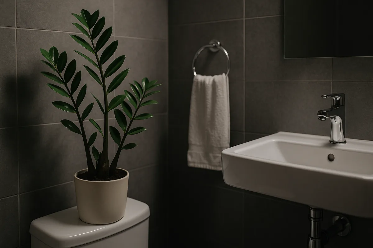 Zamioculcas in bagno senza luce naturale: il rischio che si vede tardi