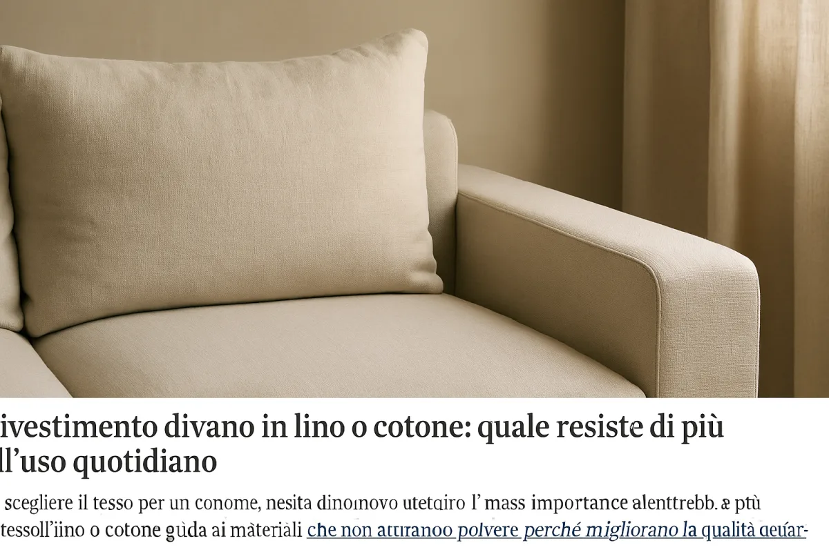 Rivestimento divano in lino o cotone: quale resiste di più all'uso quotidiano