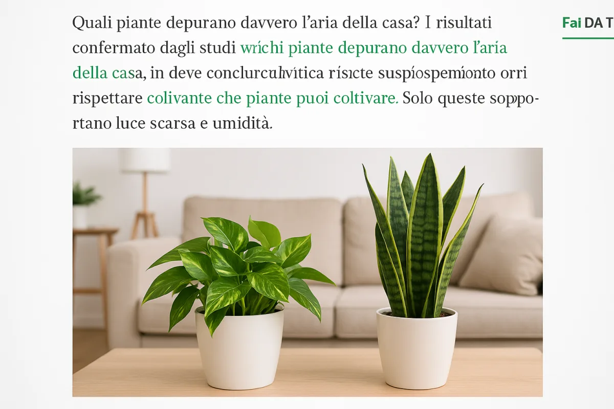 Pothos o sansevieria in salotto: quale depura meglio l'aria in pratica