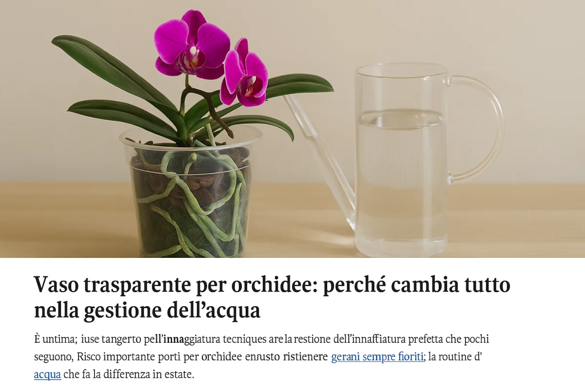 Vaso trasparente per orchidee: perché cambia tutto nella gestione dell'acqua